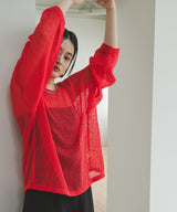 シアーメッシュモヘアタッチニット