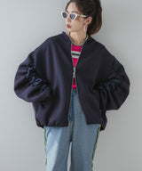 ボンディングサテンキリカエブルゾン