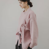 【新春セール】Wリボンスリットニット