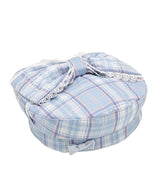 チェックリボンベレー帽