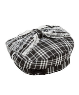 【新春セール】チェックリボンベレー帽