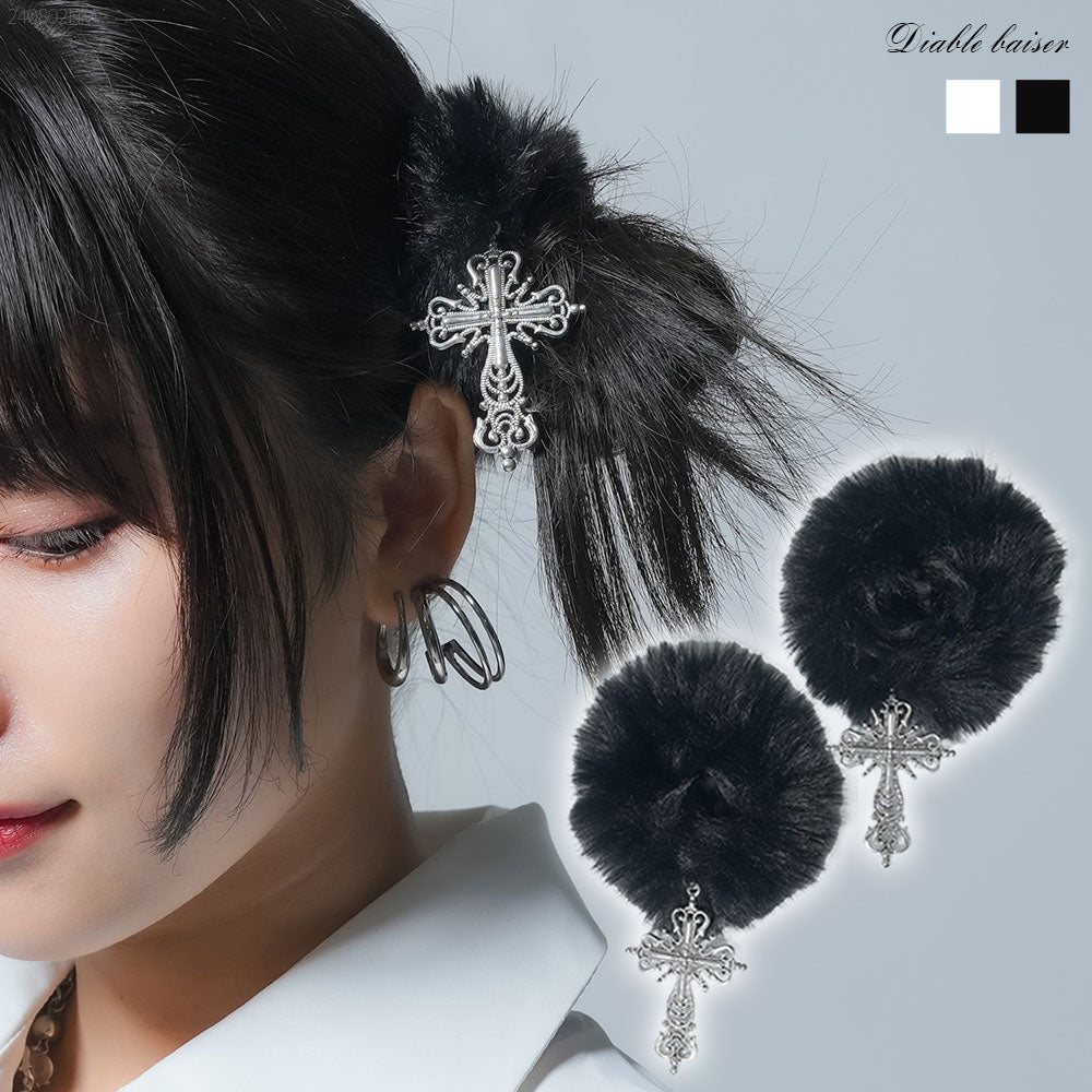 ポンポンエコファー十字架ヘアゴム – レディースファッション通販の夢