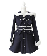 【新春セール】ハートバックルベルトセーラーファーコート