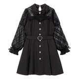 レースドッキングビスチェワンピ