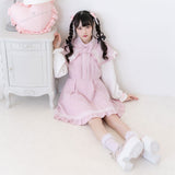 ポンチョ風袖切替ワンピース