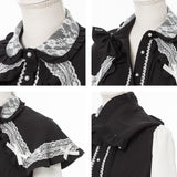 ポンチョ風袖切替ワンピース