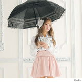 晴雨兼用UVカット レディースゴージャスフリル折り畳み姫系日傘