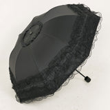 晴雨兼用UVカット レディースゴージャスフリル折り畳み姫系日傘