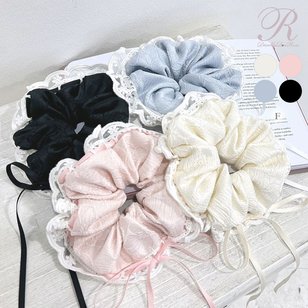 レースリボンジャガードシュシュ – レディースファッション通販の夢