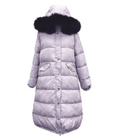 ファー付きハートスタッズロングダウンコート