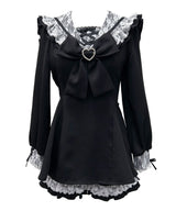 レース重ねセーラーリボンセットアップ