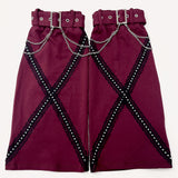 スタッズチェーンベルトレッグウォーマー