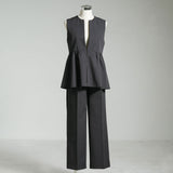 【新春セール】軽やかな着心地楽ちんスーツセットアップ【M/L/LL】【大きいサイズ有】