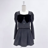 ラメツイードビッグリボンセットアップ