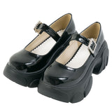 【新春セール】厚底ボリュームビジューバックルパンプス【大きいサイズ有】