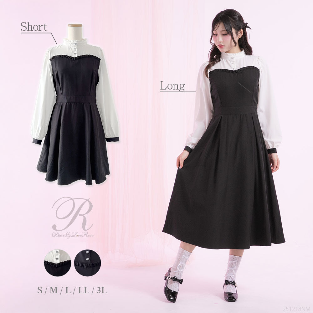 人気の練習着❤️スタンダードにオススメ！五分丈袖ワンピース！露出少なめで細見え 撥水加工／洗える】ビスチェデザイン マルチワンピース