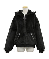 【新春セール】レースフードファーブルゾン