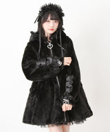 選べるフードデザインフレアファーコート