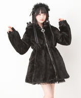 選べるフードデザインフレアファーコート