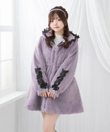 選べるフードデザインフレアファーコート