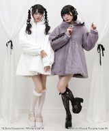 選べるフードデザインフレアファーコート