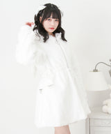 選べるフードデザインフレアファーコート