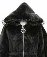 選べるフードデザインフレアファーコート