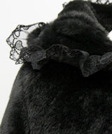 選べるフードデザインフレアファーコート