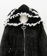 選べるフードデザインフレアファーコート