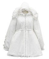 選べるフードデザインフレアファーコート