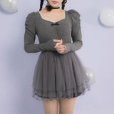 チュールドッキングミニワンピース【大きいサイズ有】