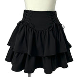 【新春セール】レースアップティアードミニスカート