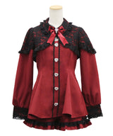 キラキラハートビジューレース重ねフリルセットアップ