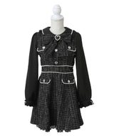 【新春セール】ハートパールお嬢様ツイードワンピース