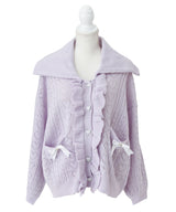 セーラ襟フリルカーディガン【ニット】