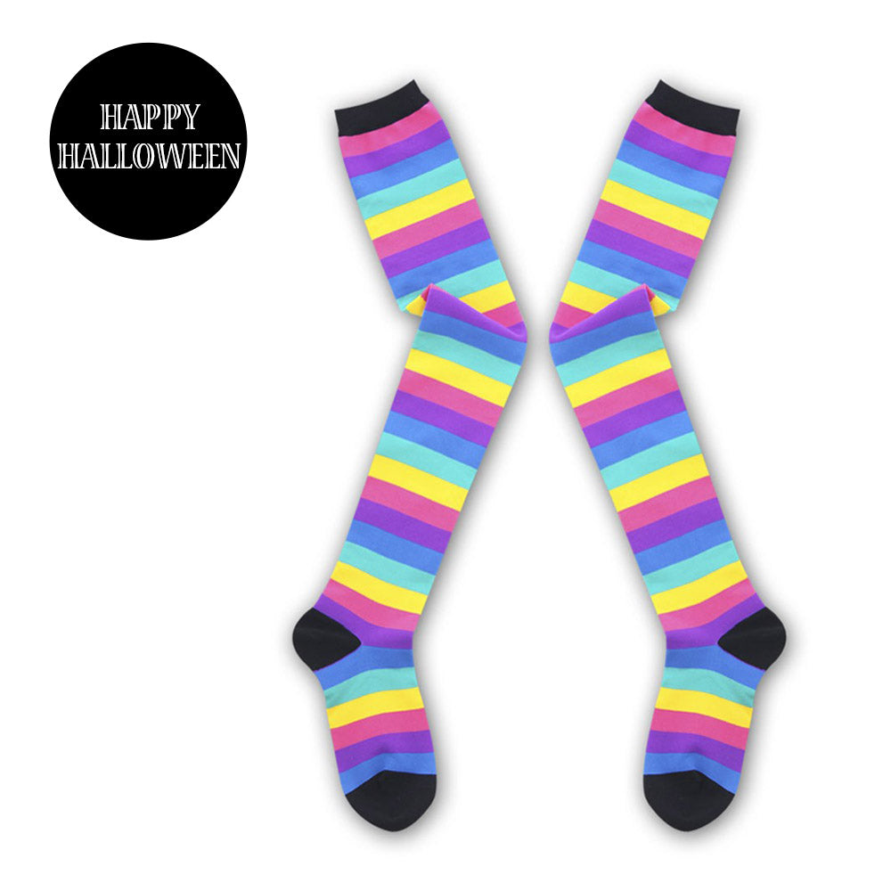 メール便】レインボーニーハイソックス【ハロウィン コスプレ
