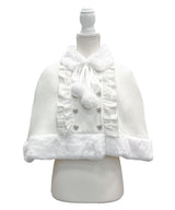 ファーポンポンハートビジューリボンケープコート