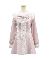 サイドレースアップフリルワンピース