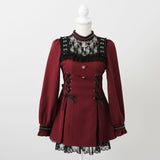 十字架チェーンチョーカー風レースアップワンピース【選べる柄】