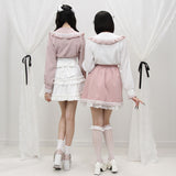 はしごレースフリルリボンブラウス