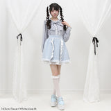 はしごレースフリルリボンブラウス