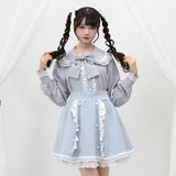 はしごレースフリルリボンブラウス