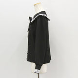 はしごレースフリルリボンブラウス