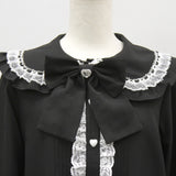 はしごレースフリルリボンブラウス