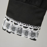 はしごレースフリルリボンブラウス