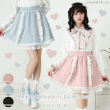 リボン刺繍ギャザースカート