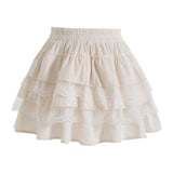 ティアードレースコーデュロイミニスカート