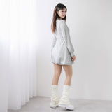 丸襟ポロカットバルーンミニワンピース【大きいサイズ有り】