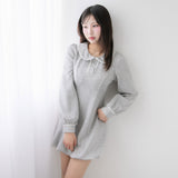 丸襟ポロカットバルーンミニワンピース【大きいサイズ有り】