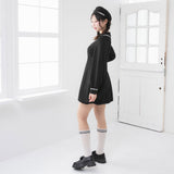 丸襟ポロカットバルーンミニワンピース【大きいサイズ有り】